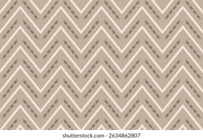 Ethnic tribal african beige zigzag background. Seamless tribal pattern, folk embroidery, tradition geometric tribal ornament. Traditional design for fabric, textile, print, rug, paper