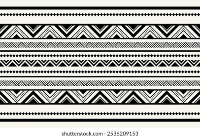 Tribal étnica Africano preto e branco faixa fundo. Padrão tribal perfeito, bordados folclóricos, ornamento africano geométrico tradicional. Design tradicional para tecido, têxtil, impressão, tapete, papel