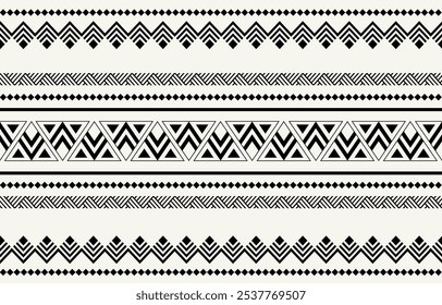 Ethnic tribal african black and white stripe background. Seamless tribal pattern, folk embroidery, traditional geometric African ornament. design for fabric, textile, print, rug, paper, tattoo