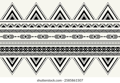 Ethnic tribal African black and white stripe background. Seamless tribal pattern, folk embroidery, tradition geometric African ornament. Traditional design for fabric, textile, print, rug, paper