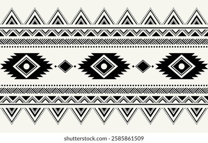 Ethnic tribal African black and white stripe background. Seamless tribal pattern, folk embroidery, tradition geometric African ornament. Traditional design for fabric, textile, print, rug, paper