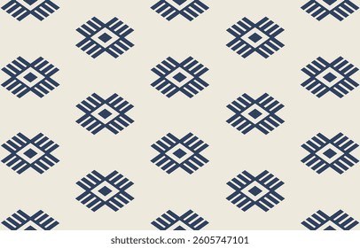 Ethnic tribal African blue background. Seamless tribal pattern, folk embroidery, tradition geometric African ornament. Traditional design for fabric, textile, print, rug, paper