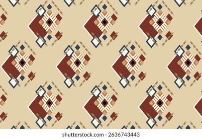 Ethnic tribal African colorful  background. Seamless tribal pattern, folk embroidery, tradition geometric African ornament. Traditional design for fabric, textile, print, rug, paper, carpet