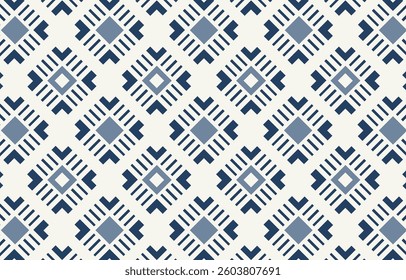 Ethnic tribal African colorful blue background. Seamless tribal pattern, folk embroidery, tradition geometric African ornament. Traditional design for fabric, textile, print, rug, paper