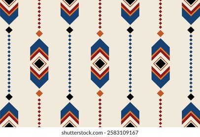 Ethnic tribal african colorful  feather background. Seamless tribal pattern, folk embroidery, tradition geometric African ornament. Traditional design for fabric, textile, print, rug, paper