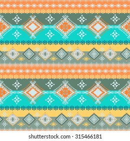 Ethnic tribal art seamless pattern. Geometric border print. Boho texture. Cloth design, wallpaper, wrapping
