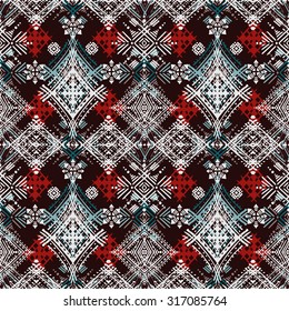 Ethnic tribal art seamless pattern. Boho print. Ethno ornament. Cloth design, wallpaper, wrapping