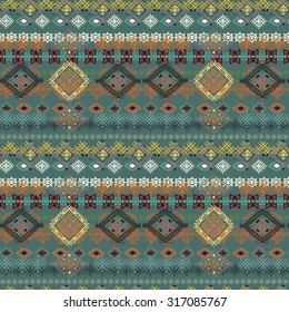Ethnic tribal art seamless pattern. Boho print. Ethno ornament. Cloth design, wallpaper, wrapping