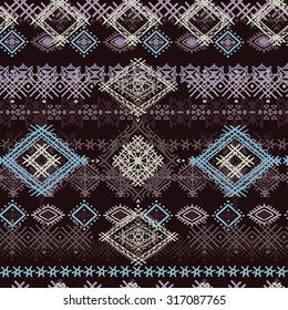 Ethnic tribal art seamless pattern. Boho print. Ethno ornament. Cloth design, wallpaper, wrapping
