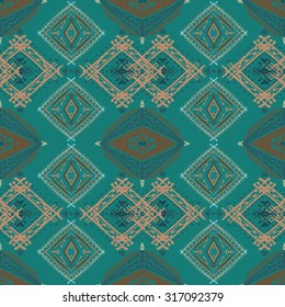 Ethnic tribal art seamless pattern. Boho print. Ethno ornament. Cloth design, wallpaper, wrapping