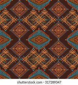 Ethnic tribal art seamless pattern. Boho print. Ethno ornament. Cloth design, wallpaper, wrapping