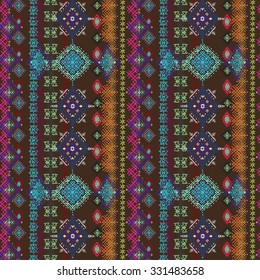 Ethnic tribal art seamless pattern. Colorful print. Boho texture. Cloth design, wallpaper, wrapping
