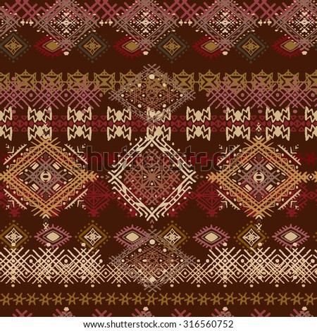 Ethnic tribal art seamless pattern. Boho print. Ethno ornament. Cloth design, wallpaper, wrapping