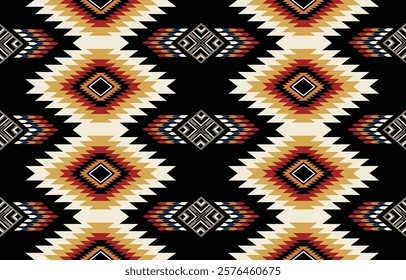 Ethnic tribal Aztec african colorful background. Seamless tribal pattern, folk embroidery, tradition geometric Aztec african ornament. Traditional design for fabric, textile, print, rug, paper