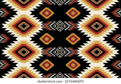 Ethnic tribal Aztec african colorful background. Seamless tribal pattern, folk embroidery, tradition geometric Aztec african ornament. Traditional design for fabric, textile, print, rug, paper