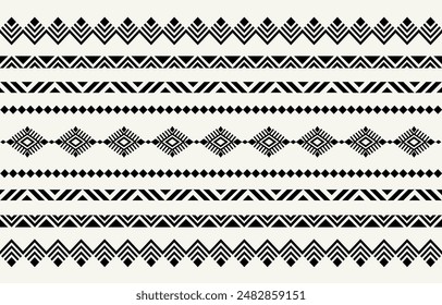 Etnia tribal azteca de fondo de raya africana. Patrón tribal sin costuras, bordado popular, adorno azteca geométrico de tradición. Diseño tradicional nativo para tela, textil, estampado, alfombra, papel