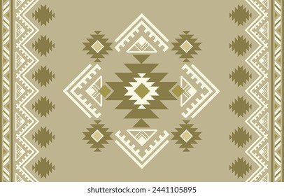 Ethnic tribal Aztec beige background. Seamless tribal pattern, folk embroidery, tradition geometric Aztec ornament. Tradition Native and Navaho design for fabric, textile, print, rug, paper