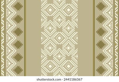 Ethnic tribal Aztec beige background. Seamless tribal stripe pattern, folk embroidery, tradition geometric Aztec ornament. Tradition Native and Navaho design for fabric, textile, print, rug, paper