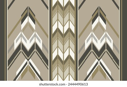 Ethnische Stamm Azteken beige Hintergrund. Nahtloses Stammesmuster, Volksstickerei, Tradition geometrische aztekische Ornamente. Tradition Native und Navaho Design für Stoff, Textil, Druck, Teppich, Papier
