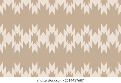 Ethnic tribal Aztec beige background. Seamless tribal pattern, folk embroidery, tradition geometric Aztec ornament. Traditional design for fabric, textile, print, rug, paper