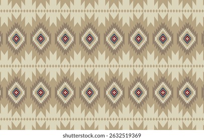 Origem étnica asteca bege. Padrão tribal perfeito, bordados folclóricos, ornamento asteca geométrico tradicional. Design tradicional para tecido, têxtil, impressão, tapete, papel