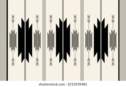 Ethnic tribal Aztec black minimal modern stripe background. Seamless tribal pattern, folk embroidery, tradition geometric Aztec ornament. Traditional design for fabric, textile, print, rug, paper