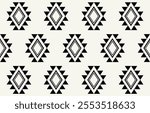 Ethnic tribal Aztec black and white background. Seamless tribal pattern, folk embroidery, tradition geometric Aztec ornament. Traditional design for fabric, textile, print, rug, paper