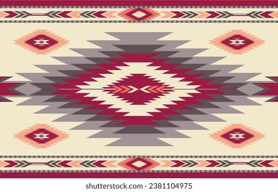 Ethnic tribal Aztec colorful background. Seamless tribal diamond pattern, folk embroidery, tradition geometric Aztec ornament. Tradition Native and Navaho design for fabric, textile, print, rug, paper