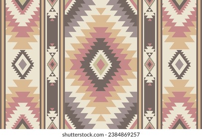 Ethnic tribal Aztec colorful background. Seamless tribal pattern, folk embroidery, tradition geometric Aztec ornament. Tradition Native and Navaho design for fabric, textile, print, rug, paper