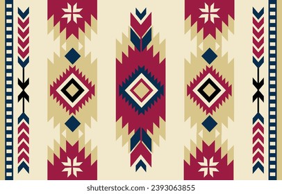 Ethnic tribal Aztec colorful background. Seamless tribal pattern, folk embroidery, tradition geometric Aztec ornament. Tradition Native and Navaho design for fabric, textile, print, rug, paper