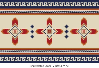 Ethnic tribal Aztec colorful background. Seamless tribal feather pattern, folk embroidery, tradition geometric  ornament. Native and Navaho graphic