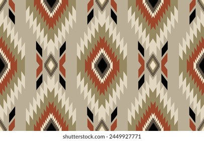 Ethnic tribal Aztec colorful background. Seamless tribal diamond pattern, folk embroidery, tradition geometric Aztec ornament. Tradition Native and Navaho design for fabric, textile, print, rug, paper