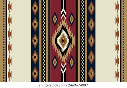 
Ethnic tribal Aztec colorful background. Seamless tribal pattern, folk embroidery, tradition geometric Aztec ornament. Tradition Native and Navaho design for fabric, textile, print, rug, paper
