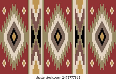 Ethnic tribal Aztec colorful background. Seamless tribal stripe pattern, folk embroidery, tradition geometric Aztec ornament. Tradition Native and Navaho design for fabric, textile, print, rug, paper