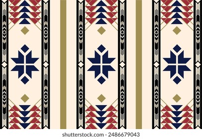 Ethnic tribal Aztec colorful background. Seamless tribal stripe  pattern, folk embroidery, tradition geometric Aztec ornament. Tradition Native and Navaho design for fabric, textile, print, rug, paper
