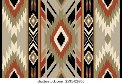 
Ethnic tribal Aztec colorful background. Seamless tribal pattern, folk embroidery, tradition geometric Aztec ornament. Traditional design for fabric, textile, print, rug, paper
