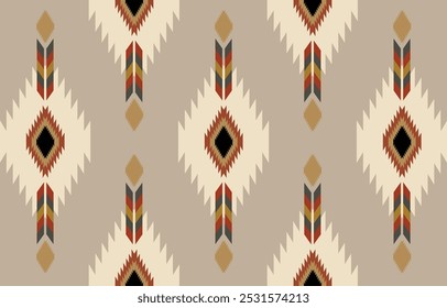 Ethnic tribal Aztec colorful background. Seamless tribal pattern, folk embroidery, tradition geometric Aztec ornament. Traditional design for fabric, textile, print, rug, paper