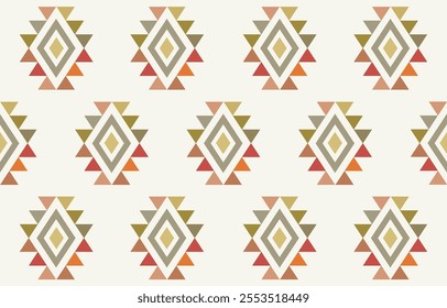 Ethnic tribal Aztec colorful background. Seamless tribal pattern, folk embroidery, tradition geometric Aztec ornament. Traditional design for fabric, textile, print, rug, paper