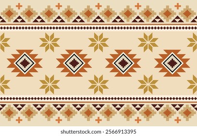 Ethnic tribal Aztec colorful background. Seamless tribal pattern, folk embroidery, tradition geometric Aztec ornament. Traditional design for fabric, textile, print, rug, paper