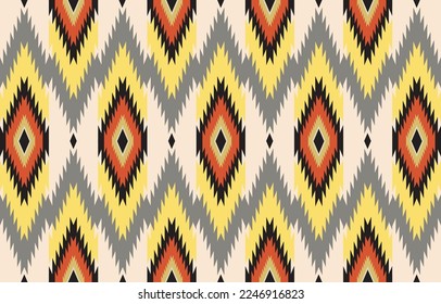 origen étnico tribal azteca color beige. Patrón de chevron tribal de diamantes sin foco, ornamento azteca geométrico étnico tribal . diseño para papel de pared, ropa, tela, textiles, estampado, alfombra, estampado
