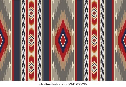 ethnic  tribal aztec colorful stripe chevron feather blue background. tribal pattern , folk ,  tribal geometric aztec ornament . native design for wallpaper, clothing, fabric, textile, print, rug
