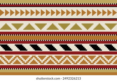 Ethnic tribal Aztec colorful stripe background. Seamless tribal pattern, folk embroidery, tradition geometric Aztec ornament. Tradition al design for fabric, textile, print, rug, paper