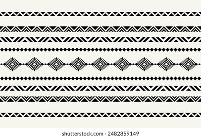 Ethnic tribal Aztec stripe background. Seamless tribal pattern, folk embroidery, tradition geometric Aztec ornament. Tradition Native and Navaho design for fabric, textile, print, rug, paper