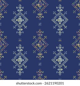 Ethnischer Hintergrund. Nahtloses Stammesmuster. Volksstickerei, traditionelles geometrisches Ornament. Design für Stoff, Textil, Druck, Teppich usw.