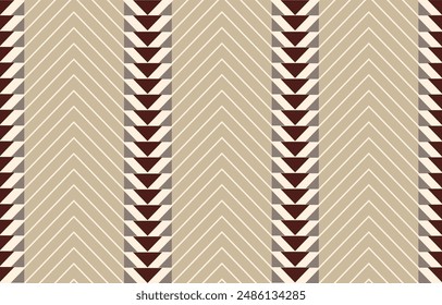 Ethnic tribal beige background. Seamless tribal zigzag pattern, folk embroidery, tradition geometric ornament. Tradition Native design for fabric, textile, print, rug, paper