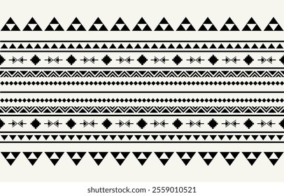 
Ethnic tribal black and white stripe background. Seamless tribal pattern, folk embroidery, tradition geometric tribal ornament. Traditional design for fabric, textile, print, rug, paper
