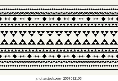 
Ethnic tribal black and white stripe background. Seamless tribal pattern, folk embroidery, tradition geometric tribal ornament. Traditional design for fabric, textile, print, rug, paper
