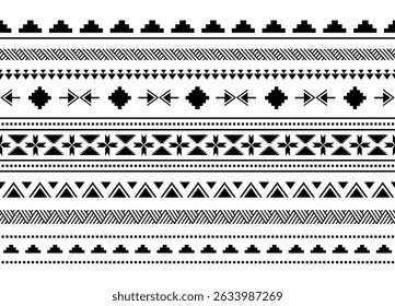 Ethnic tribal  black and white stripe background. Seamless tribal pattern, folk embroidery, tradition geometric tribal ornament. Traditional design for fabric, textile, print, rug, paper
