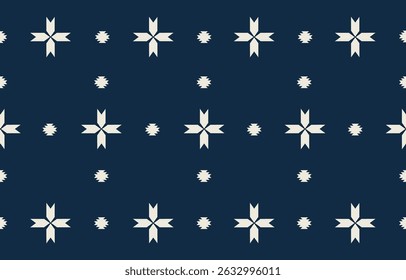 Ethnic tribal blue background. Seamless tribal pattern, folk embroidery, tradition geometric tribal ornament. Traditional design for fabric, textile, print, rug, paper

