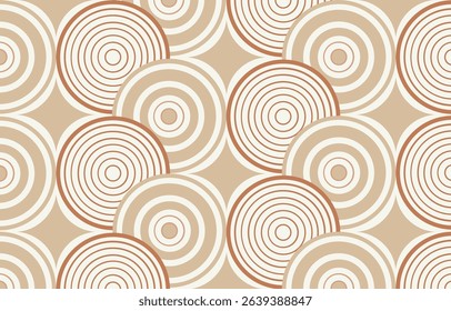 Ethnic tribal circle beige background. Seamless tribal pattern, folk embroidery, tradition geometric tribal ornament. Traditional design for fabric, textile, print, rug, paper, carpet